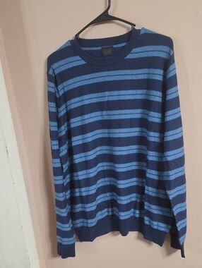 14th & Union Navy and Light Blue Striped Crewneck Sweater
